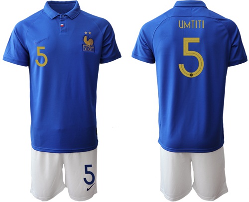 France #5 Umtiti 100th Anniversary Edition Soccer Country Jersey